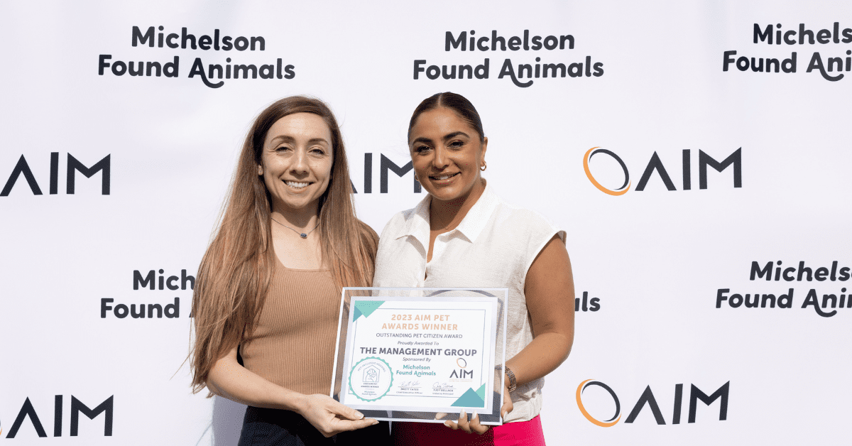 The Management Group AIM Pet Awards recipients