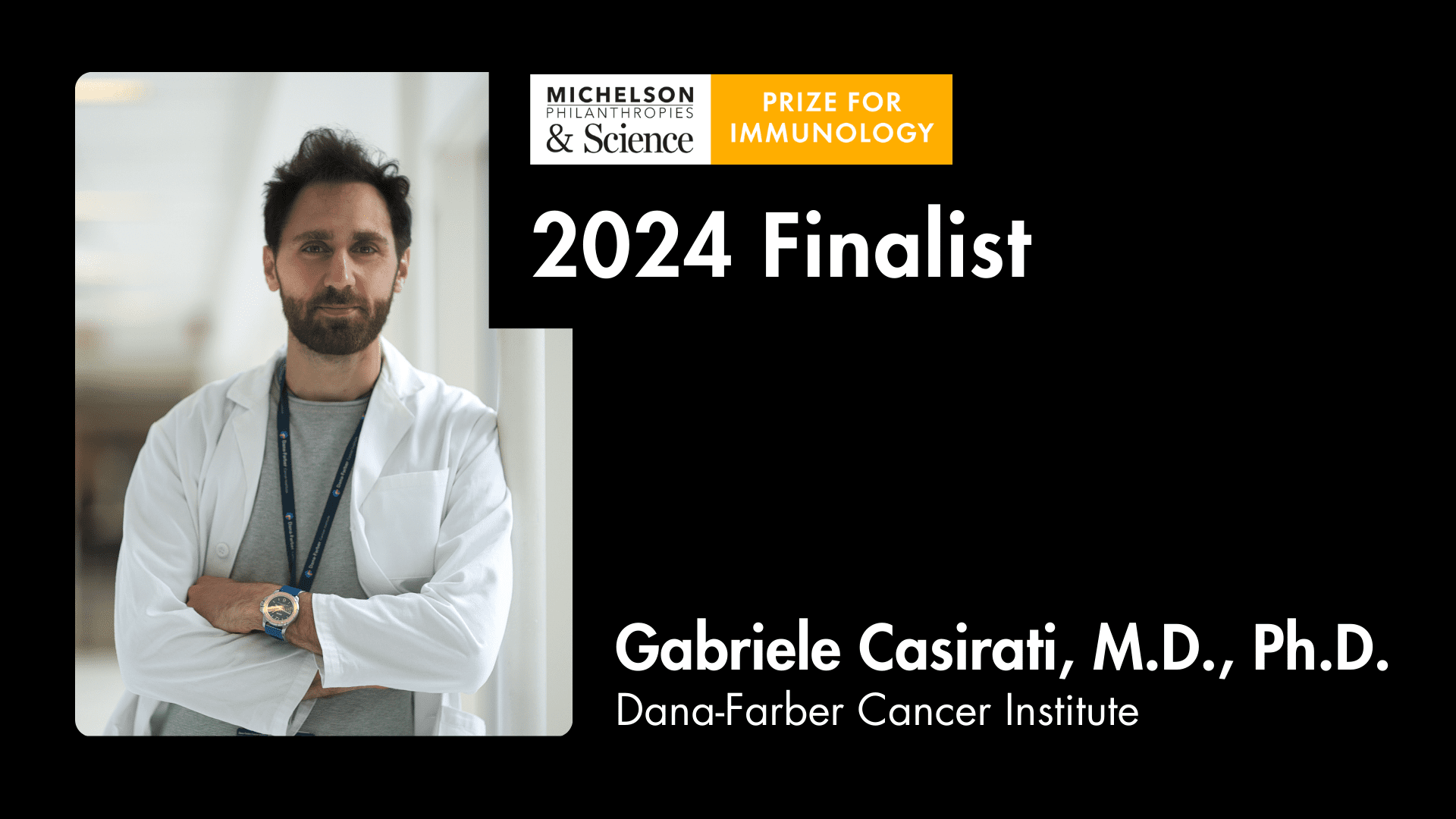 Dr. Gabriele Casirati, 2024 Michelson Philanthropies & Science Prize Finalist